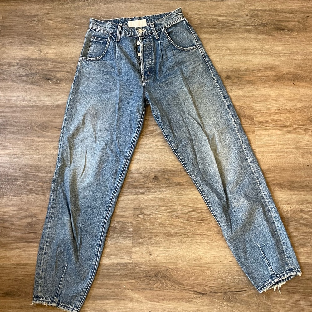 Mother Pleated Ankle Jeans
